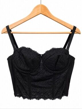 Triumph Amourette 01 Lace Bustier Corset Top – Black – 36C / 80C
